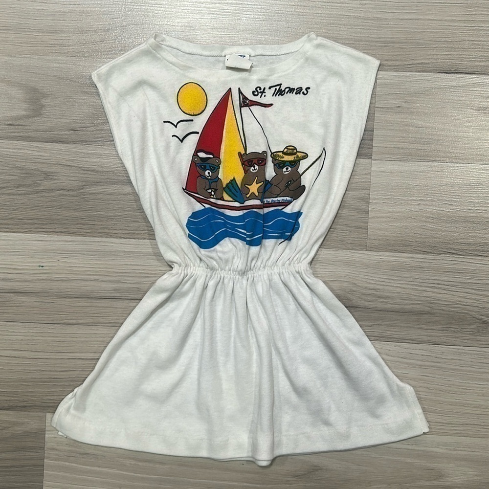 ST. THOMAS White Sleeveless Little Girl Dress Size Small NC0151